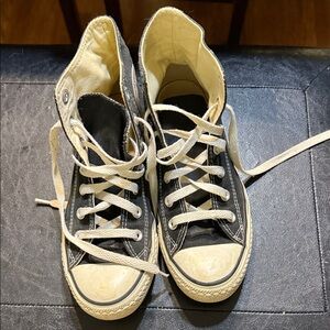 Converse Black and Cream High-Tops